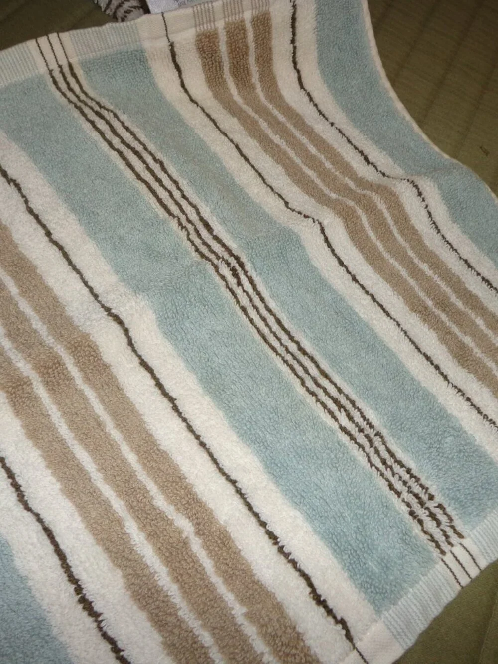 2 Sets of Pottery Barn Bath Towels Striped Used Coastal Colors
